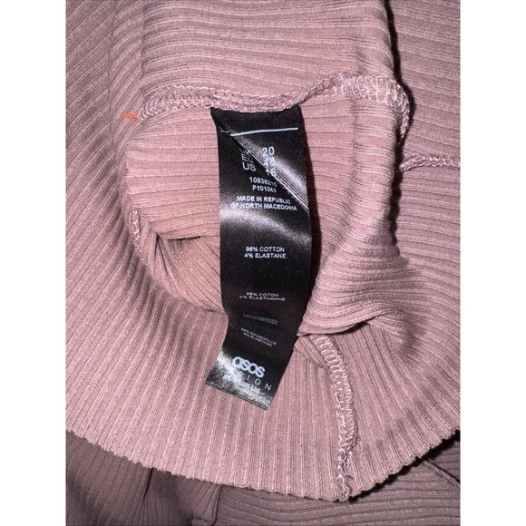 ASOS DESIGN Tall One Shoulder Long Sleeve Rib Midi Dress Size US 16 - Picture 11 of 11